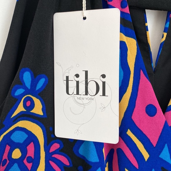 tibi New York Sleeveless Multi Print Silk Dress Medium NWT - Picture 11 of 16